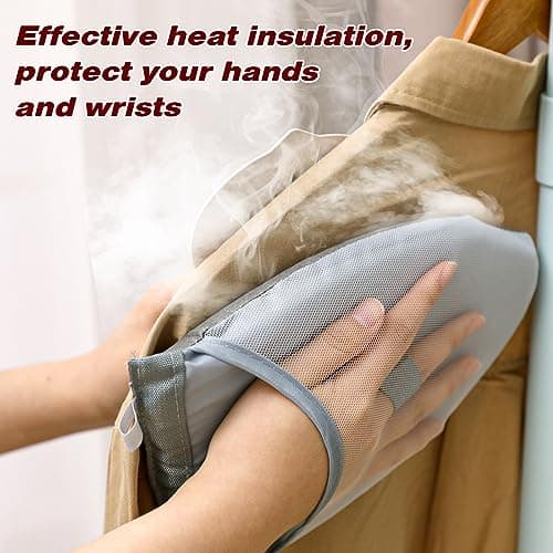 Travel Glove Ironing Board, Garment Steamer Ironing Gloves Portable Steamer Gloves Handheld Iron Board Anti-Steam Mitt for Home & Kitchen Standing Hanging Handheld Garment Accessories, Heat Resistant — view 4