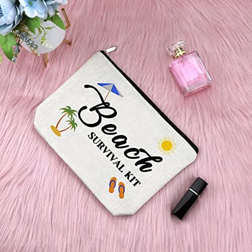 Beach Lover Gift for Women Makeup Bags Beach Themed Gifts for Women Girls Friend Cosmetic Bags Vacation Gift for Sister Bestie Birthday Christmas Graduation Present Travel Cosmetic Pouch — view 6