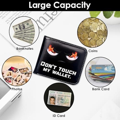 Nhemeylp Kids Wallet, Theft-Proof Boys Wallet, Kids Wallets for Boys, PU Leather RFID Blocking Card Holder, Secure Money Organizer for School Travel, Gift for Children Toddlers (Black) — view 4
