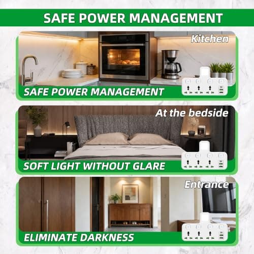 Plug Adapter Extension Socket, Multi Plug Adaptor with Independent Switches — view 5