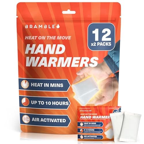 Bramble - Hand Warmers (12 Pairs, 24 Total) - Air Activated Pocket Warmers for Outdoor Activities - Warm in Minutes & Odour-Free - Up to 10 Hours of Heat