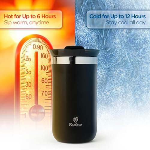 VAELORA Travel Mug — Leakproof Insulated Stainless Steel Coffee Cup 350ml — view 5