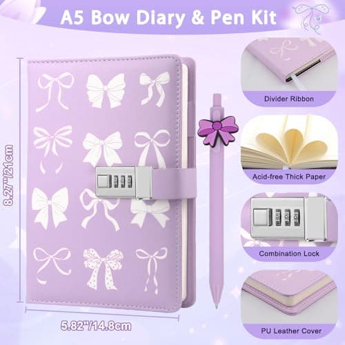 Diary with Lock for Girls, Secret Diary for Girls Age 6-15, Gifts for Girls — view 2