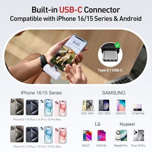 iWALK Portable Charger 5500mAh Next-Gen Small Power Bank 22.5W Fast Charging Battery USB-C Portable Phone Charger for iPhone 17/16 Plus/16 Pro/16 Pro Max/15 series,iPad, Samsung Galaxy S24/S23 Android — view 3
