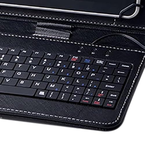 Pissente Wired Faux Leather Keyboard Case, Portable Tablet Protective