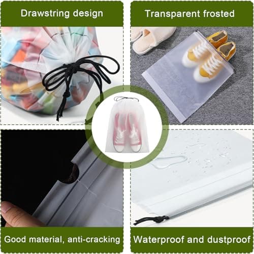 TUHDWJ 24 Pcs Travel Shoe Bags,Dust Proof Shoe Storage Bags, Multi-Purpose Travel Storage Bag, Underwear Bag, Multifunctional Waterproof Shoe Bags Storage, Drawstring Shoe Bag for Men Women. — view 5