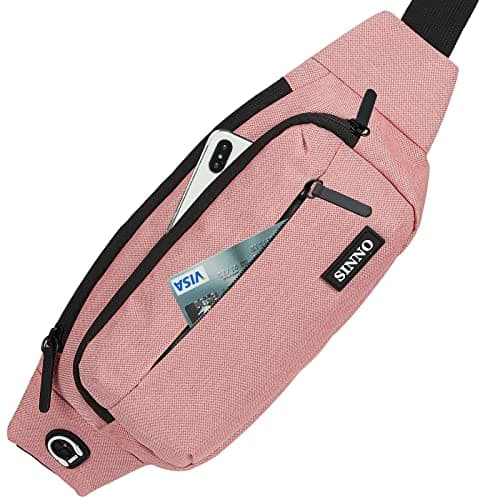 SINNO Fanny Packs for Women Men Waist Pack Fashionable Waterproof Gifts for Running Sport Workout Hiking Travel Walking Waist Pack Phone Bags Wallets Purse Carrying All Phones