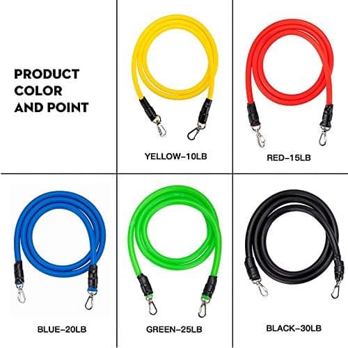 Nature Therapy Home Fitness Accessory Resistance Tube Resistant Bands Set (11 PCS) With Carrying Bag Muscle Building Strength Training Yoga Pull Rope Home Gym Equipment — view 6