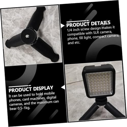 NOLITOY 8 Pack Folding Tabletop Camera Tripod Phone Holder, ABS Portable Stand with 1/4 Inch Screw for Cameras, Travel and Home Streaming — view 2