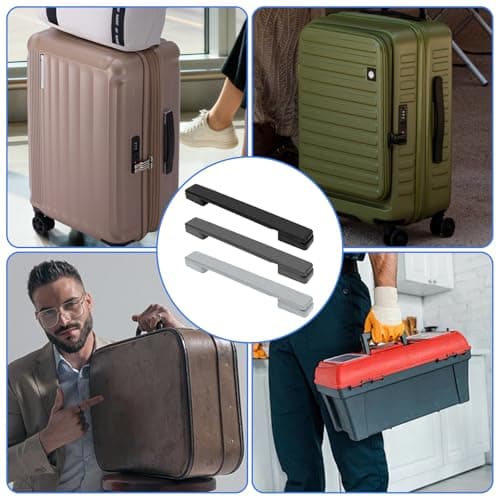 XSHAO Pack of 3 Suitcase Handle Replacement, Luggage Suitcase Handle 20 cm with Screws for Boxes/Travel Bags/Suitcases (Black/Light Grey/Dark Grey) — view 5