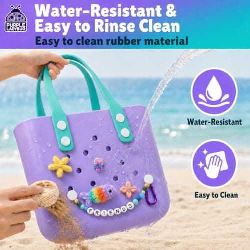 Decorate Your Own Rubber Kids Beach Bag, Fun Crafts for Girls Ages 6-8 — view 5