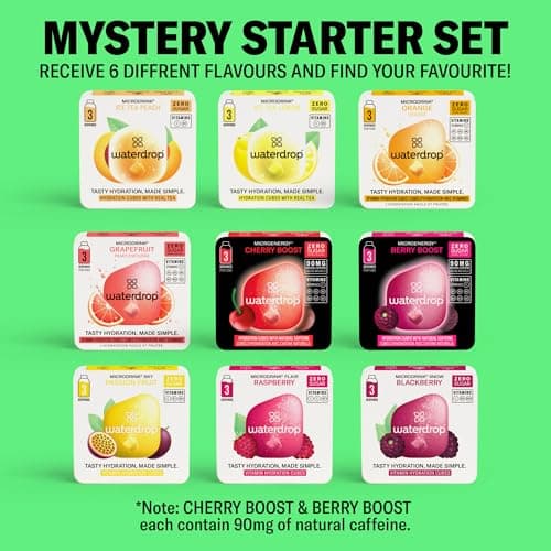 waterdrop® Glass Starter Set – 600ml Borosilicate Glass Bottle + 18 Sugar-Free Microdrink Hydration Cubes in 6 Flavours, Vitamin C & B Infused, BPA Free Water Bottle, Gift Set — view 2