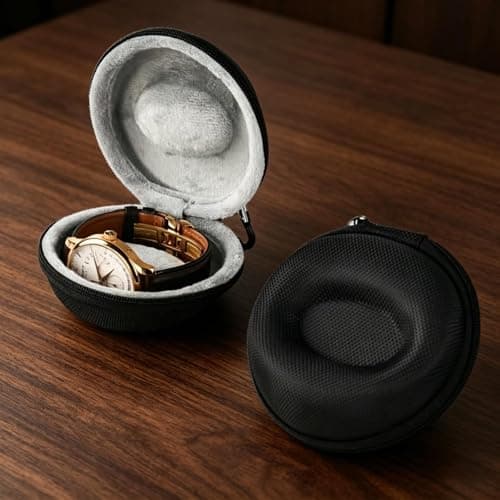 DXPETA Watch Travel Case, 4-Pack Black Velvet Watch Storage Boxes with Carabiner, Compact Watch Pouch Organiser for Travel, Outdoor and Gym Use, Secure Watch Box Accessories for Watch Collections — view 6