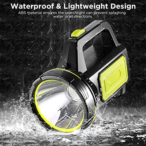 ALLOMN Torch LED Super Bright, Portable Rechargeable Hand Torch High Powered Beam Flashlight Super Bright LED Flashlight Searchlight Waterproof Camping Light Lightweight Camping Lantern — view 4