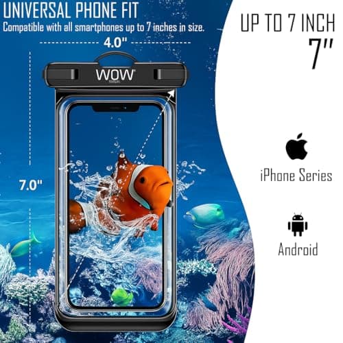 Waterproof Phone Pouch 2 Pack, 7 inch IPX8 Waterproof Phone Case for Swimming Travel Beach Trip Snorkelling Kayaking, Underwater Case for iPhone 17 Air 16 15 Pro Max Samsung S25 S24 S23 Ultra — view 4