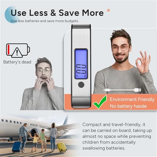 travel inspira Rechargeable Luggage Scale, USB-C Digital Suitcase Scale — view 4