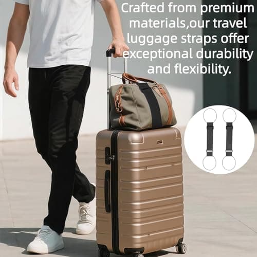 2pcs Luggage Straps,Adjustable Luggage Connector Straps for Suitcases,Elastic Travel Straps for Luggage,Suitcase Be/lts Luggage Straps,Multi-Purpose Application,Lightweight,Durable Material,Black — view 6
