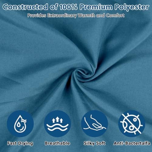 flintronic Sleeping Bag Liner 210 x 75 cm, Portable Camping Sleep Bag with Pillow Slot, Lightweight Travel Sleeping Bag for Camping Picnic Hiking Hostels-4PCS Blue — view 4