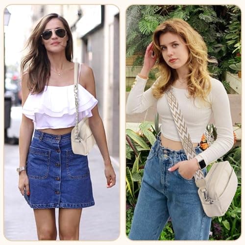BROTOU Crossbody Bag for Women, Leather Handbag & Shoulder Bag with Adjustable Wide Strap, Chain Strap & 3-Slot Card Holder, Camera Cross Body Bag for Lady Girl Shopping Daily Use — view 2