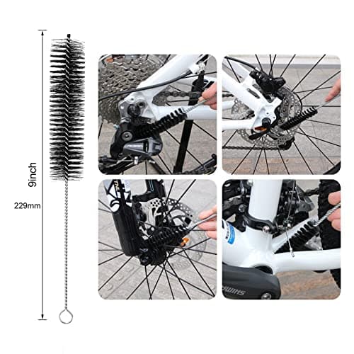 Oumers 8pcs Bike Cleaning Brush Kit, Chain Cleaner Multi Tool Bicycle Maintenance Accessories for Motorbike Chain/Tire/Sprocket Cycling Corner Stain Dirt Clean — view 6