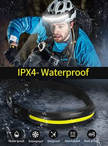 DARKBEAM Head Torch USB Rechargeable LED Headlamp Hardhat Light, with Clip — view 6