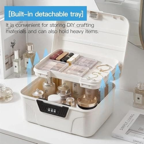 siduytin Valuables Lockable Storage Box With Password For Car,gray,S — view 4