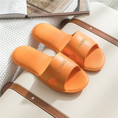 Cliont Travel Slippers Foldable Shower Slipper,Shower Slippers for Women Men,Anti-Slip Orange — view 2