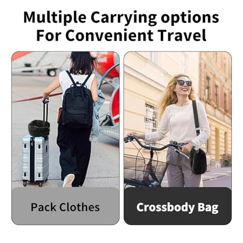 Rayakt Stuffable Neck Pillow for Travel, 80 * 18.5cm Adjustable Travel Neck Pillows, Ultra-Soft Washable Pillow with Storage Bag, Fillable with Clothes for Plane, Train & Car Essentials (Black) — view 5