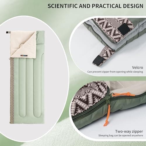 Naturehike Sleeping Bags for Adults & Kids Sleeping Bag 3-4 Season Ultralight Backpacking Warm Sleeping Bag Lightweight Compact, Single Adult Girls Boys Winter Sleep Camping(Green Right) — view 5