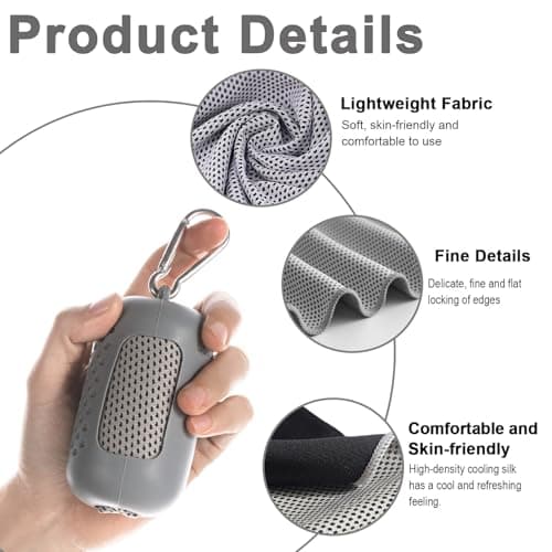 Gym Towels, 3 Pack Cooling Towel Soft Microfiber with Portable Silicone Sleeves, Breathable Instant Towels, Microfiber Soft Quick Dry Gym Towel for Sport Camping Swim Fitness(30 x 90cm, 3 Colors) — view 3