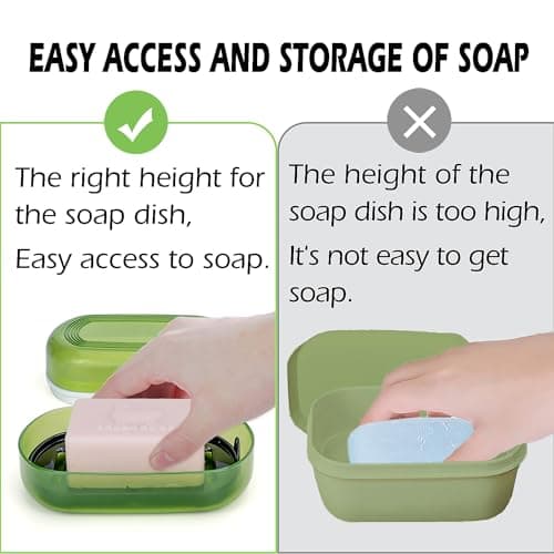 AIDIMMING Travel Soap Case, Bath Soap Holder, Bar Soap Dish with Lid for Traveling,Portable Bar Soap Container for Traveling, Camping, Gym, Bathroom (Green) — view 4