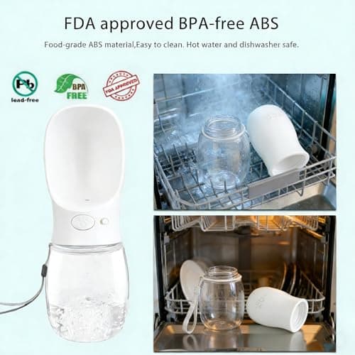 COTOP Dog Water Bottle, Portable Dog Drinking Bottle, White, 350ml — view 5