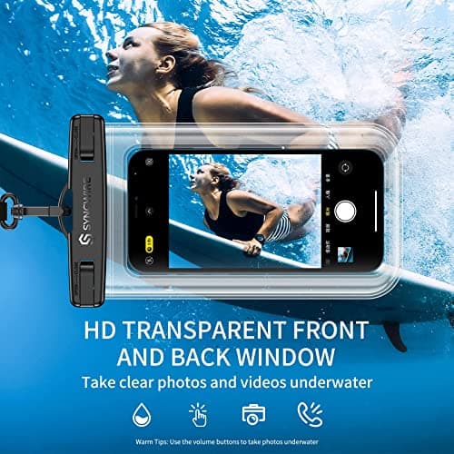 SYNCWIRE Pack of 2 Waterproof Smartphone Case IPX8 Touch Sensitive Waterproof Portable Pouch for iPhone 13 Pro Max 12 Mini 11 XR 8 Plus 7 SE 2020, Huawei Sumsung etc. — view 3