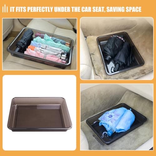 GOOHOCHY Stackable Car Trunk Storage Box Multi-use Interior Organizer for Shoes Umbrellas under Seat Compatibility Compact Car Storage Holder for Road Trips and Daily Commutes — view 6