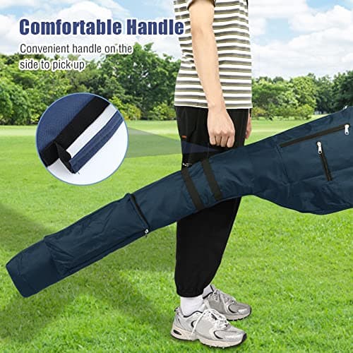 Number-one Golf Club Bag, Portable Foldable Golf Club Travel Bag for 8-10 Golf Clubs, Waterproof Mini Carry Golf Bags for Women, Men (Blue) — view 5