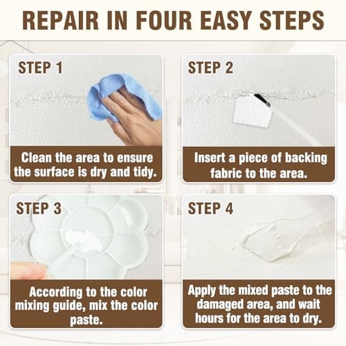 Cream Leather Repair Kit for Furniture, Vinyl Repair Kit for Car Interior, Sofa, Purse and Jacket, Restore Any Material with Super Easy Instructions to Fix Scratches, Tears, Holes, Peeling — view 5
