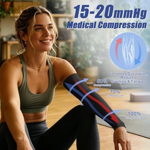 Beister 15-20 mmHg Compression Arm Sleeves for Pain Relief, Single — view 3