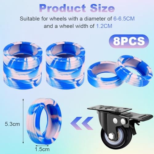 flintronic Luggage Wheel Protector, 8PCS Silicone Suitcase Wheel Covers, Reduce Noise Luggage Wheels Sleeve, Anti Scratch Luggage Wheel Protector for Most Suitcases — view 2