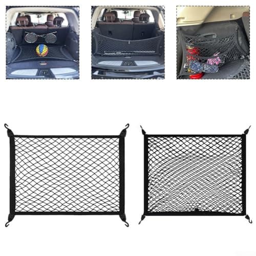 FUANA Car Trunk Storage Net 80x60cm, Elastic Luggage Organizer for Black