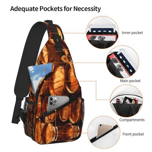 Wine Cork Printing Sling Bag For Men Crossbody Backpack Shoulder Chest Bag Daypack Travel Casual Hiking Outdoor — view 5