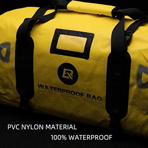 ROCKBROS Multifunctional Motorcycle Saddle Bag 100% Waterproof Travel Bag Tail Bag Luggage Roll with Shoulder Straps Saddlebags Yellow 55L — view 2