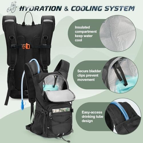 RAINSMORE Hydration Backpack with 2L Water Bladder Lightweight Hiking Pack — view 3