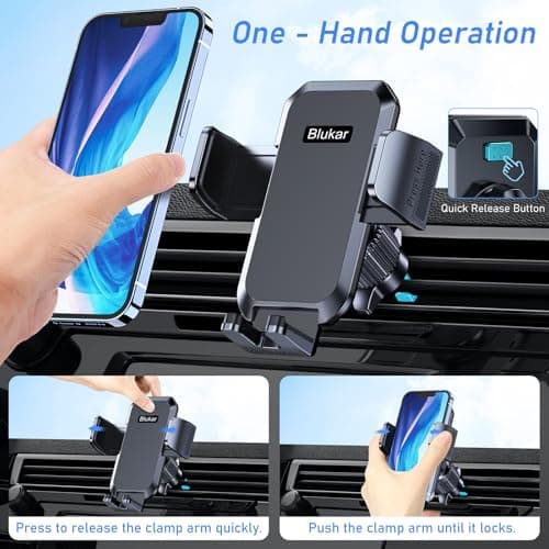 Blukar Car Phone Holder, Air Vent Car Phone Mount Cradle for 360° Rotation — view 2