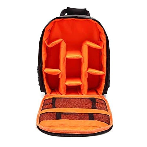 Docooler Orange Camera Backpack - Waterproof, Shockproof, DSLR Camera Bag for Women & Boys - Small, Travel Rucksack - Sony, Canon