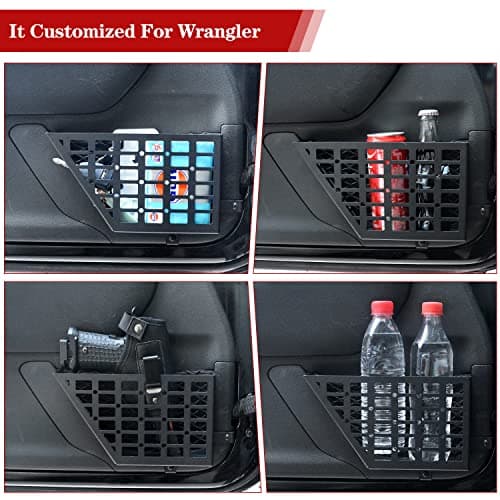 Z8 Metal Front Door Storage Pockets, Door Side Insert Organizer Box for 2007-2022 Jeep Wrangler JK JKU 2/4 Door Stainless Steel Latest Upgraded — view 2