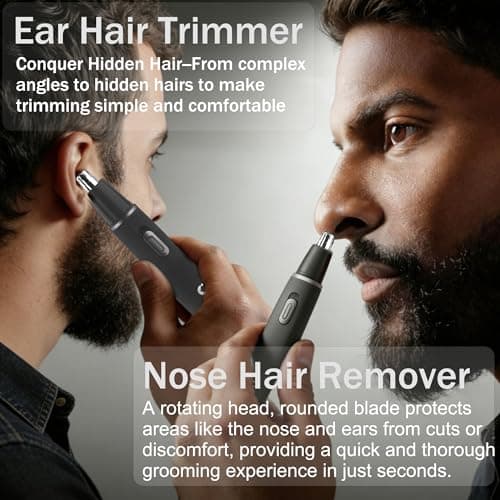 3-in-1 Nose Hair Trimmer for Men,USB Rechargeable Ear & Nose Trimmer — view 2