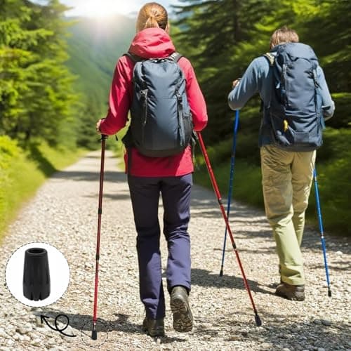 4 Pcs Trekking Pole Tips – Durable Walking Stick Rubber Ends, Universal Fit for Hiking Poles, Anti-Slip Replacement Feet for Trekking, Walking Pole Accessories for Seniors & Hikers — view 5