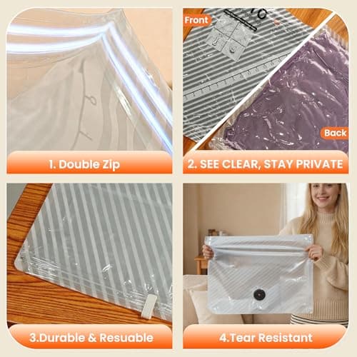 ADTO Vacuum Storage Bags, 12 Pack Travel Vacuum Bags for Clothes — view 5