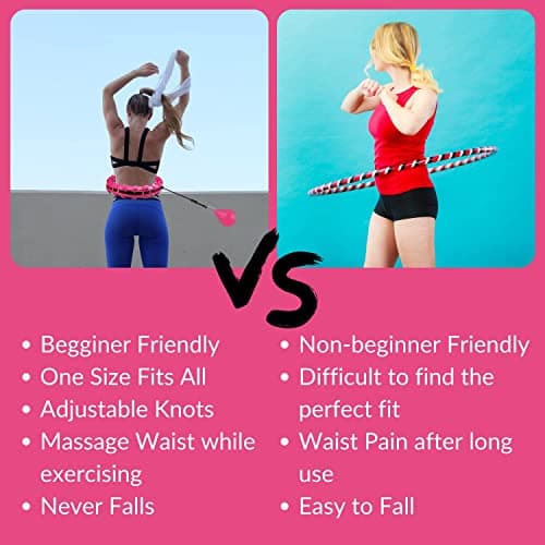SEDOL Smart Weighted Hula Hoop Gift Set – Auto-Spinning Fitness Hoop with 24 Detachable Knots, Weighted Ball & Cooling Towel – Workout Equipment for Home Exercise & Christmas Fitness Gifts (Pink) — view 6