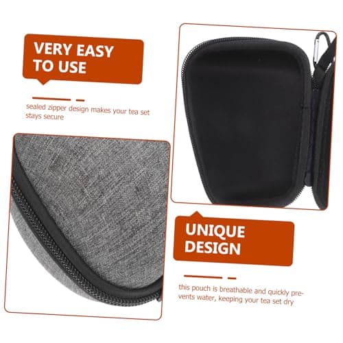 Tea Set Storage Bag with Zipper Cotton Linen EVA Portable Organizer — view 5
